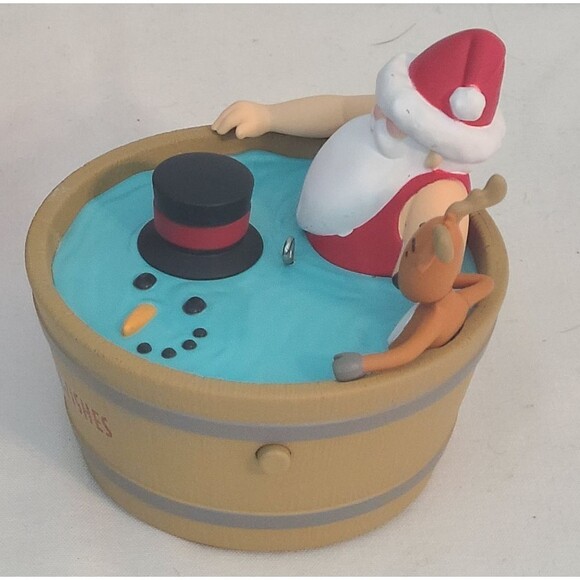 Hallmark Keepsake Ornament 2022 Warmest Holiday Wishes Santa in Hot Tub Musical - Picture 5 of 11